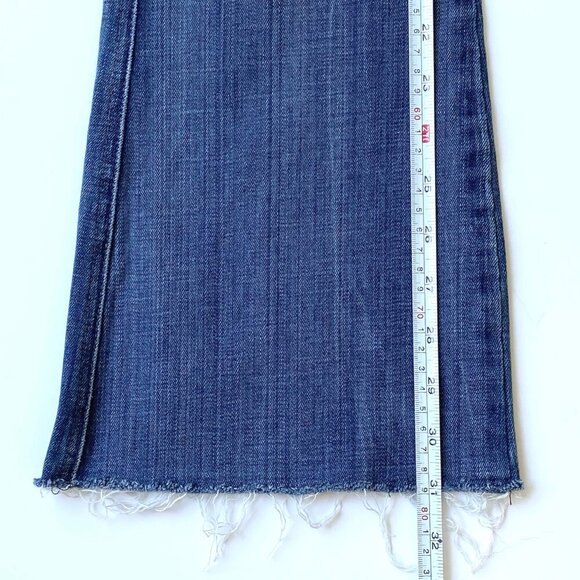 7 For All Mankind Womens Flare Wide Bootcut Jeans 28 Raw Hem Zippers Low Rise - Picture 12 of 15